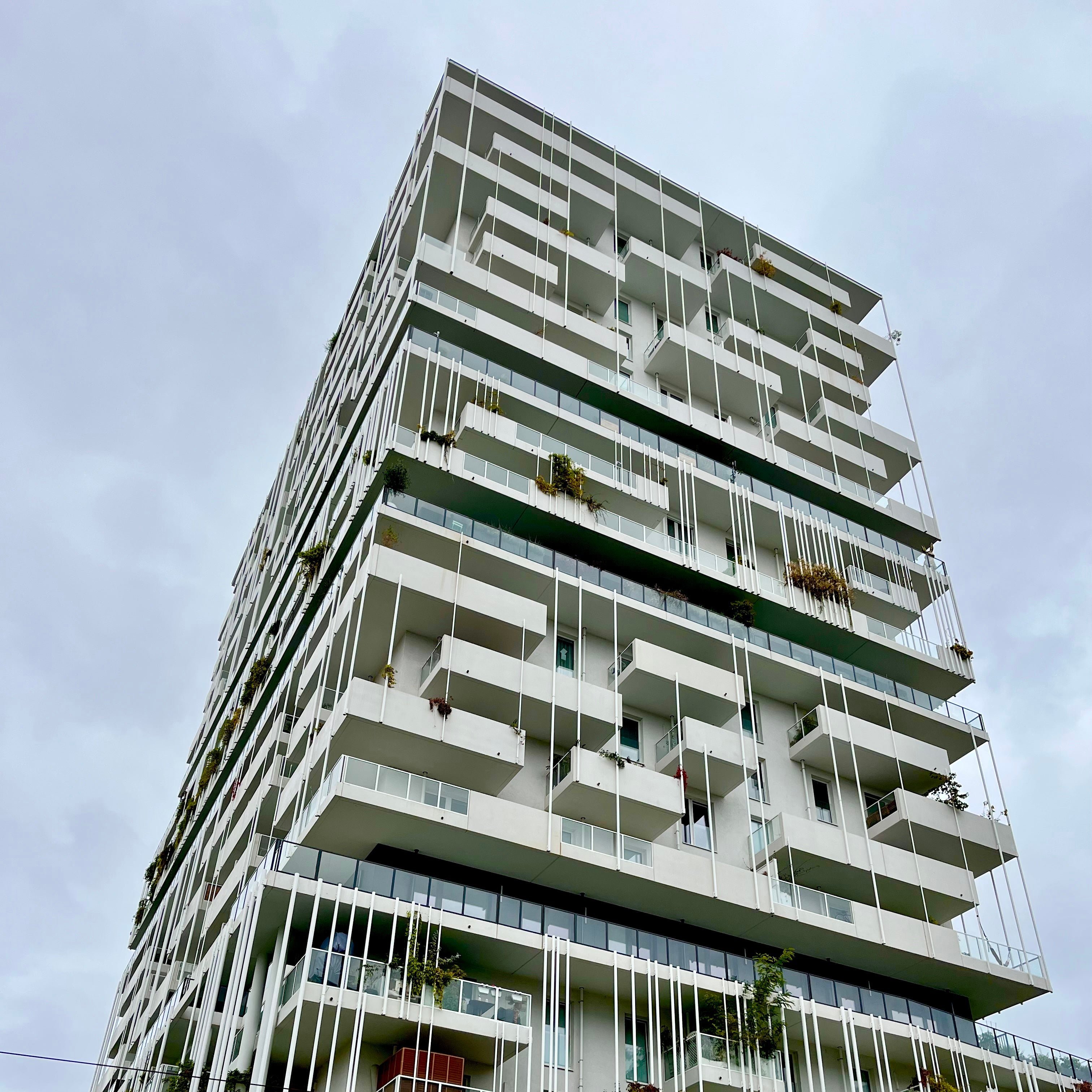 View looking up at residential building in Vienna