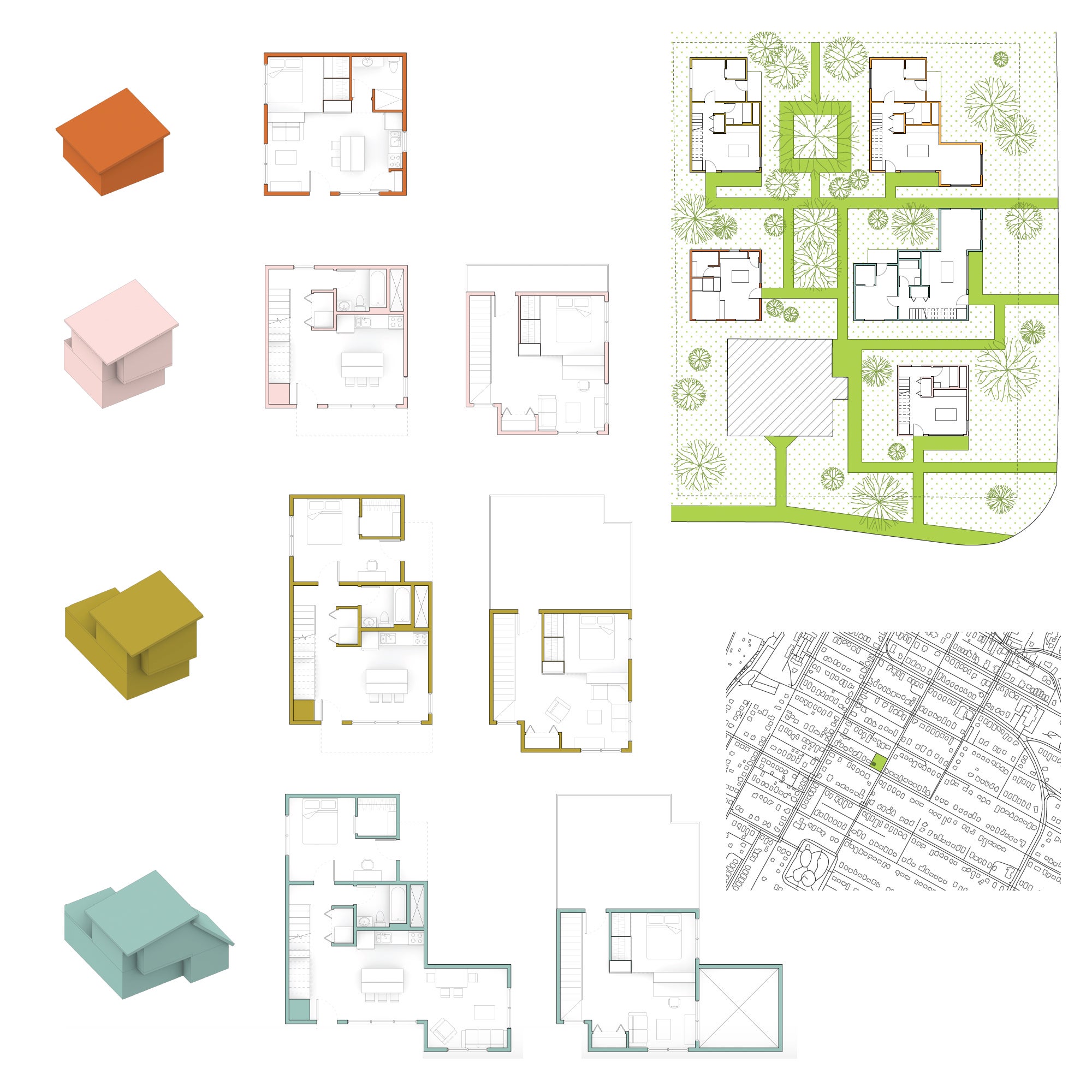 Composite Drawings of Affordable Housing Proposals