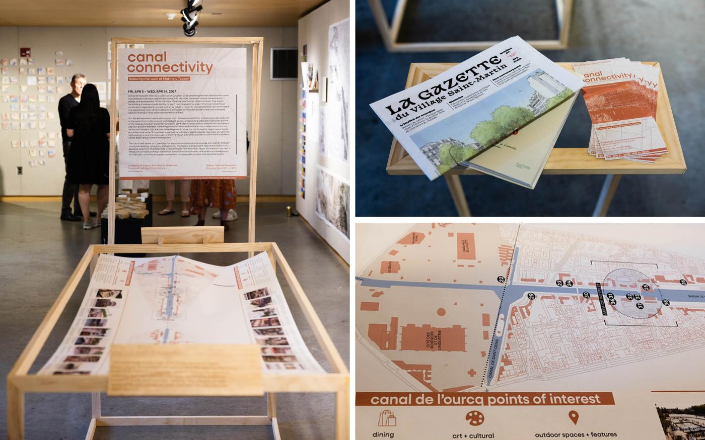 Student exhibition exploring canals in France