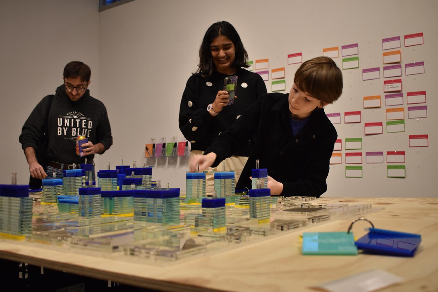 child interacting with model of Gowanus, Brooklyn