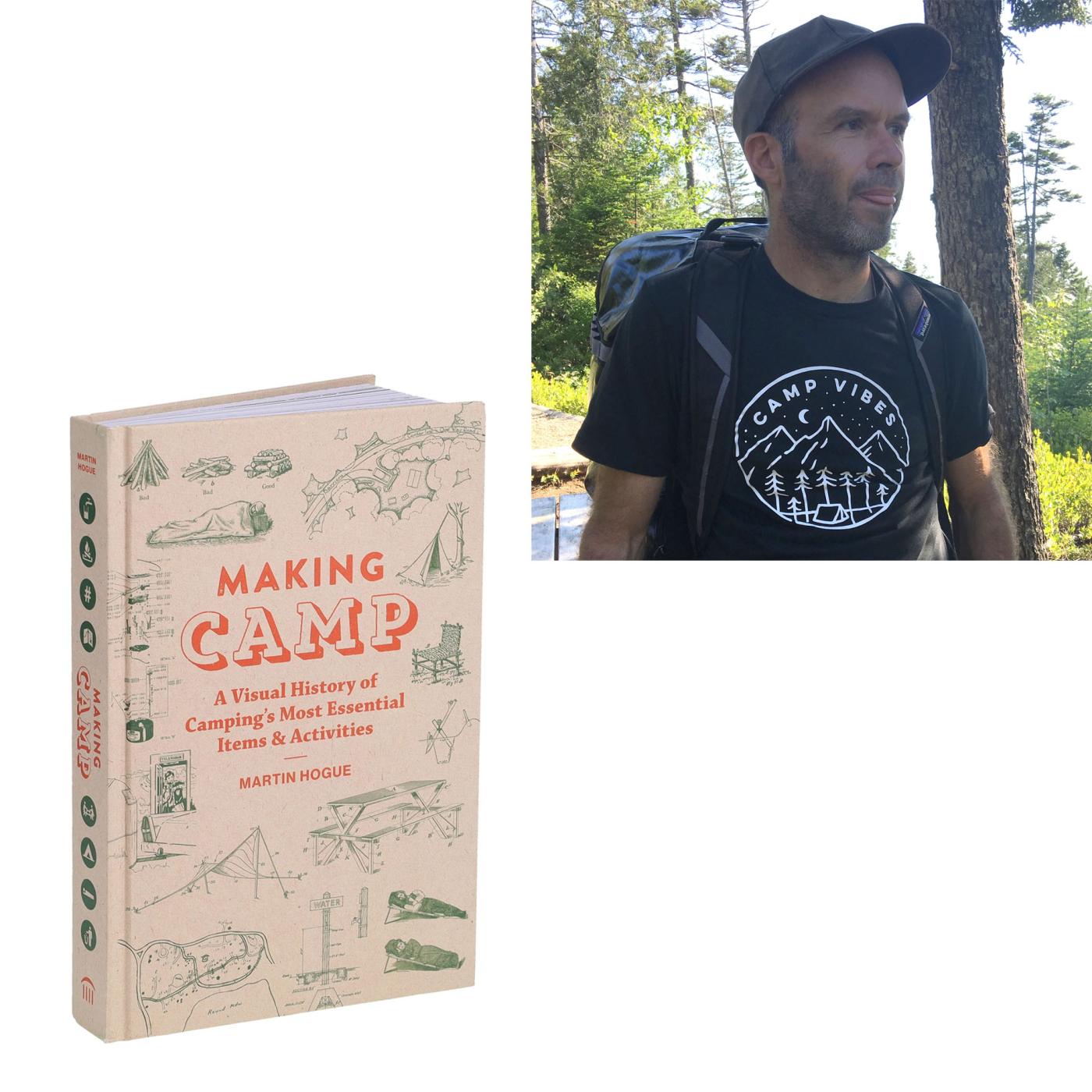 CCL JBJ Book Prize 2024_Finalist_Making Camp by Hogue - book cover and headshot