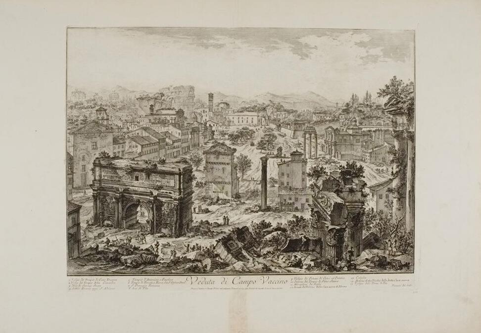 Veduta di Campo Vaccino etching