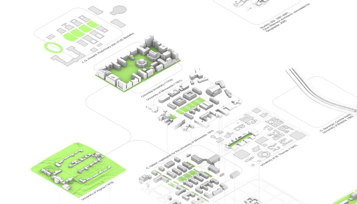 Mapping of UVA campus and other academic settings by Peter Stec - Detail view