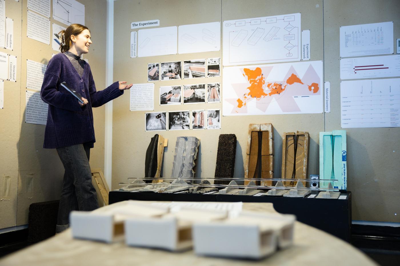 Student researcher Alex Daley presents findings at Digital Forms exhibition talk
