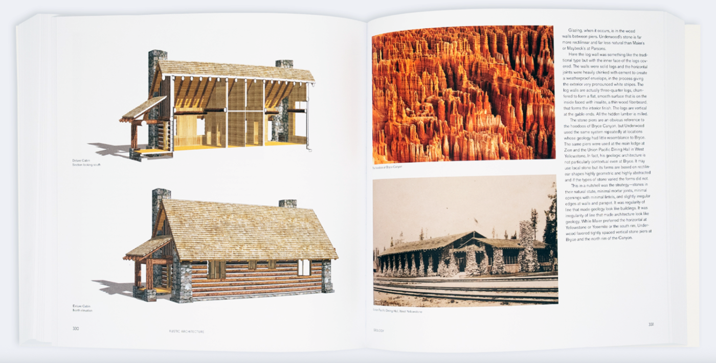 Searching for Authenticity Book Spread 7 - case study drawings and photos of buildings and site