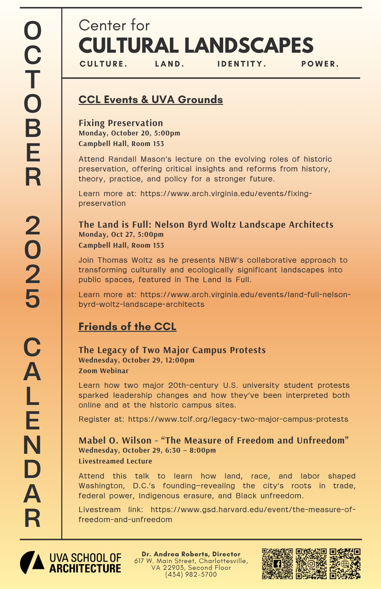 A list of events from friends and affiliates of the CCL taking place in October 2025