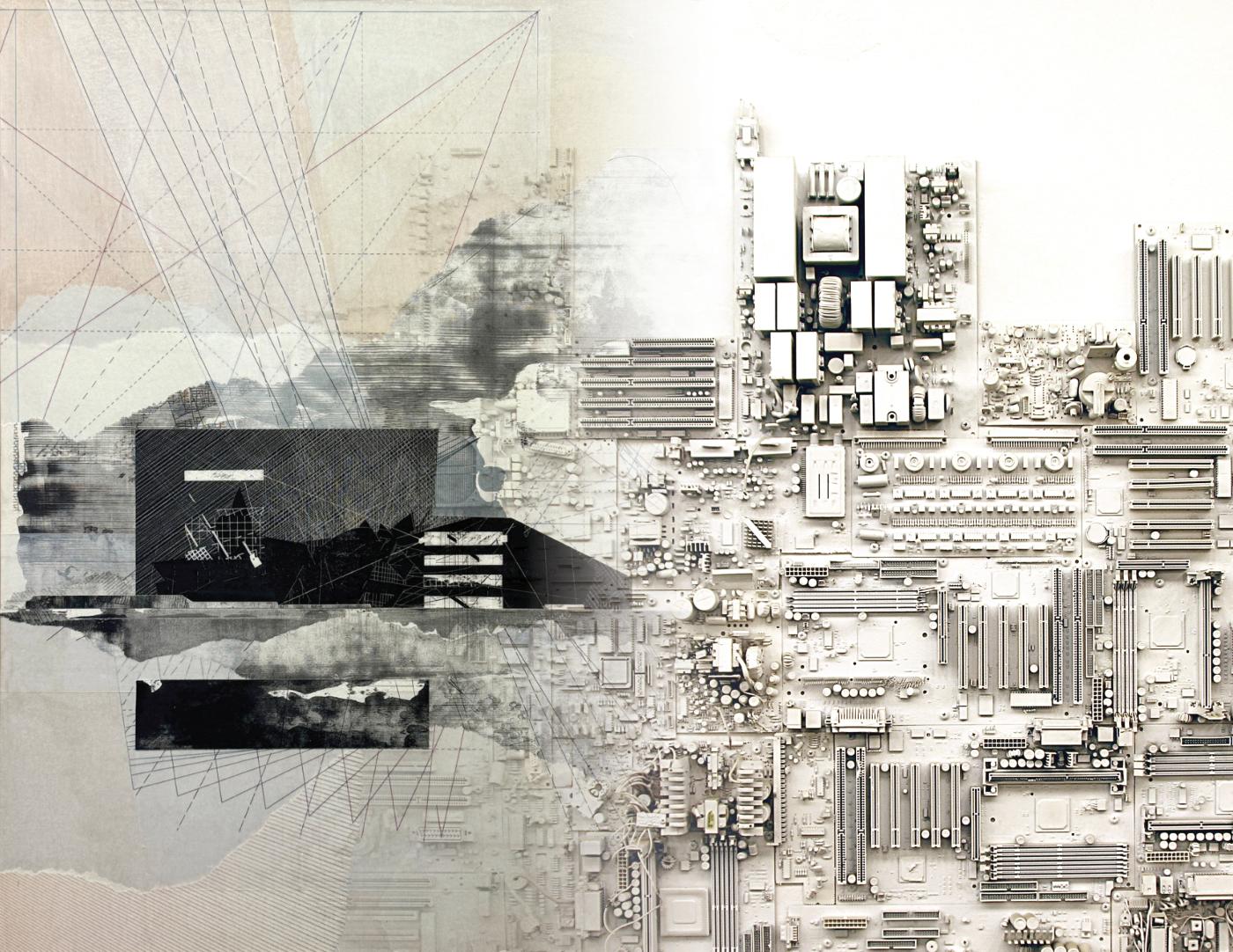 Collaged image of data centers