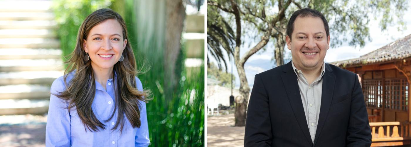 Two headshots: Vanessa Guerra and Miguel Andres Guerra